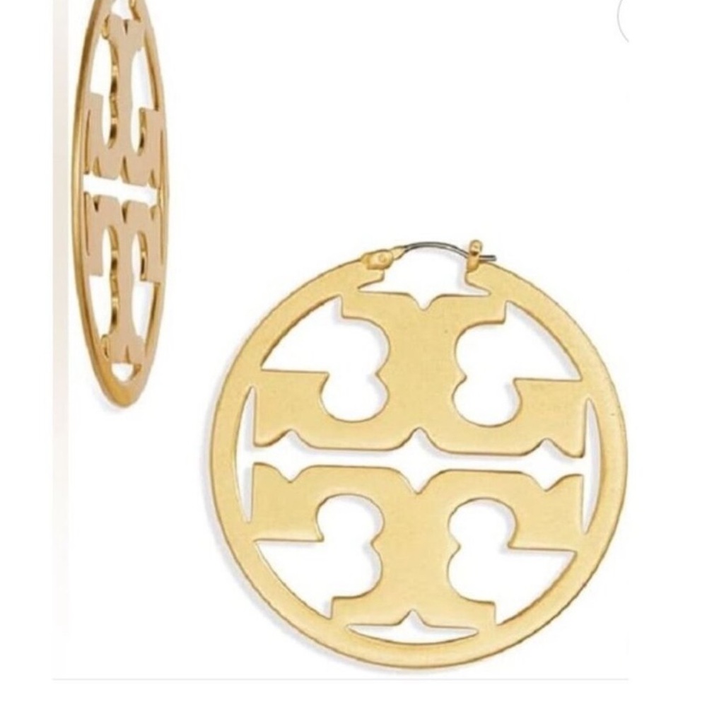 Tory Burch Gold Logo Earrings - Picture 7 of 14